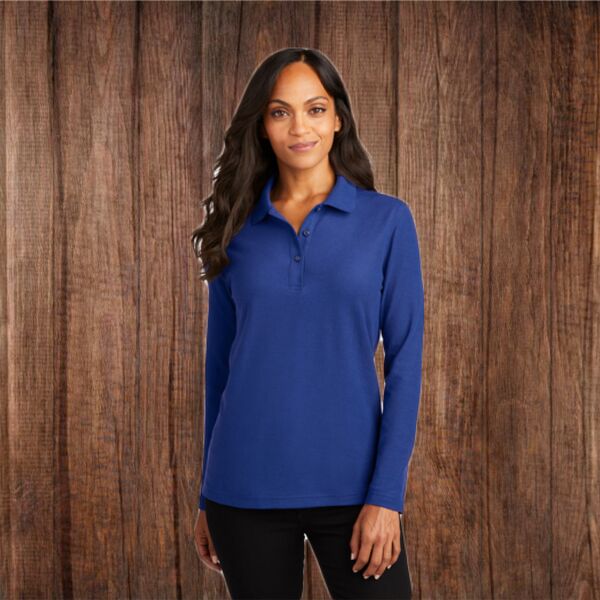 L500LS Ladies Long Sleeve Silk Touch Polo Thumbnail
